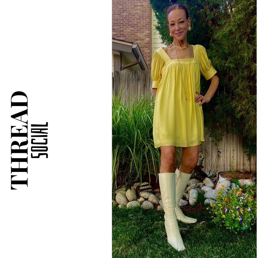 NWT Thread Social Yellow Lined Mini-Square Neck🔥 - Picture 5 of 15